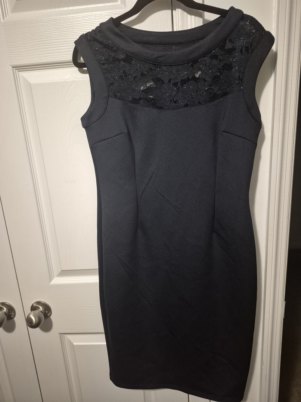 Enfocus Studio Black Sleeveless Dress with Sequin Yoke